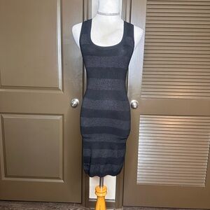 BEBE | Black/Sparkle Striped Dress